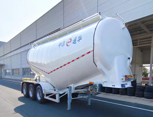 通华牌8.6米34.5吨3轴中密度粉粒物料运输半挂车(THT9400GFLC35BG)