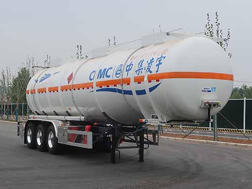 凌宇牌12.5米33.5吨3轴易燃液体罐式运输半挂车(CLY9405GRY42)