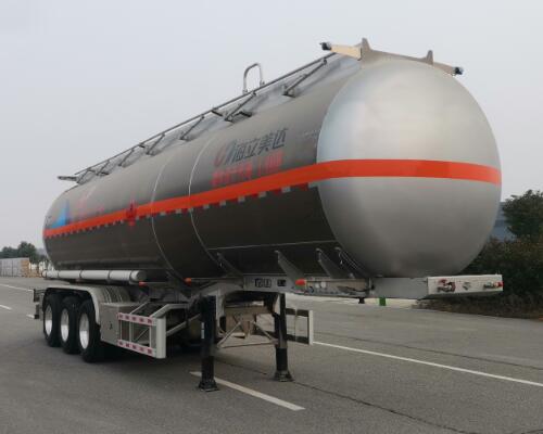 欧曼牌12.1米33.9吨3轴铝合金易燃液体罐式运输半挂车(HFV9400GRY48A)