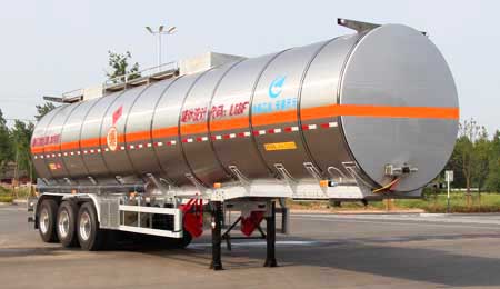 开乐牌12.6米33.5吨3轴铝合金易燃液体罐式运输半挂车(AKL9406GRYB)