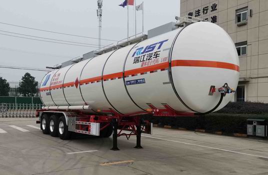 瑞江牌13.1米32.1吨3轴易燃液体罐式运输半挂车(WL9406GRY46)