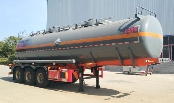 东驹牌10.5米31.5吨3轴腐蚀性物品罐式运输半挂车(LDW9401GFW)