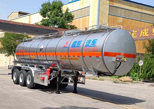 昌骅牌10.4米33.6吨3轴腐蚀性物品罐式运输半挂车(HCH9408GFW19)