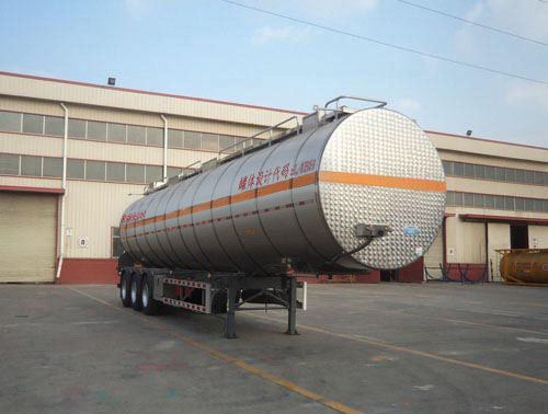 通华牌13米30.6吨3轴易燃液体罐式运输半挂车(THT9404GRYE)
