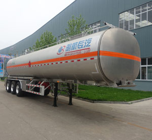明航牌12.3米34吨3轴铝合金易燃液体罐式运输半挂车(ZPS9406GRY)