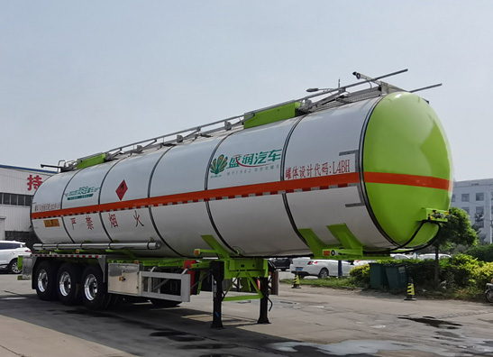 盛润牌12.1米32吨3轴易燃液体罐式运输半挂车(SKW9400GRYT46)