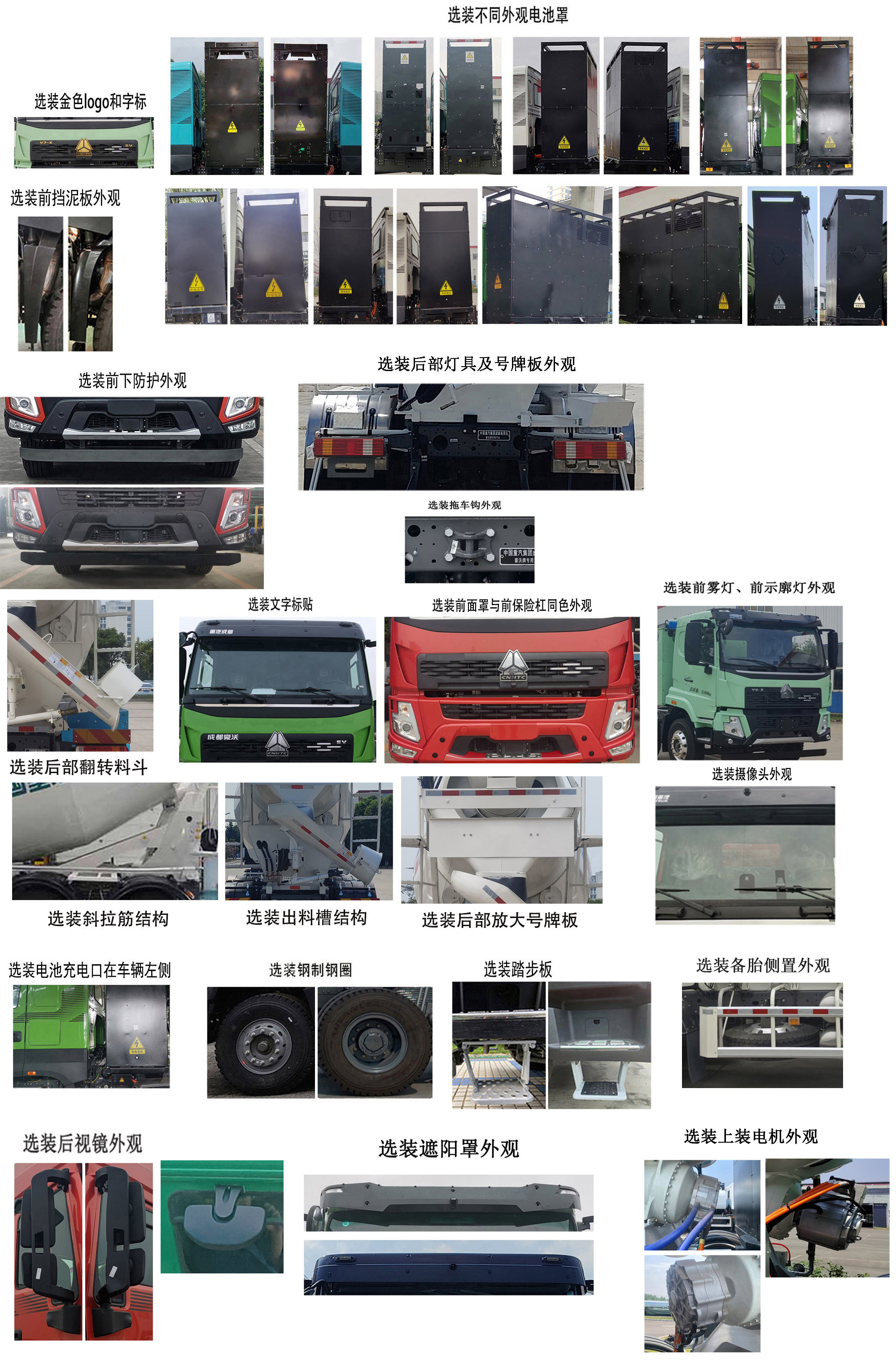 豪沃牌ZZ5313GJBV3061Z12SEV换电式纯电动混凝土搅拌运输车公告图片