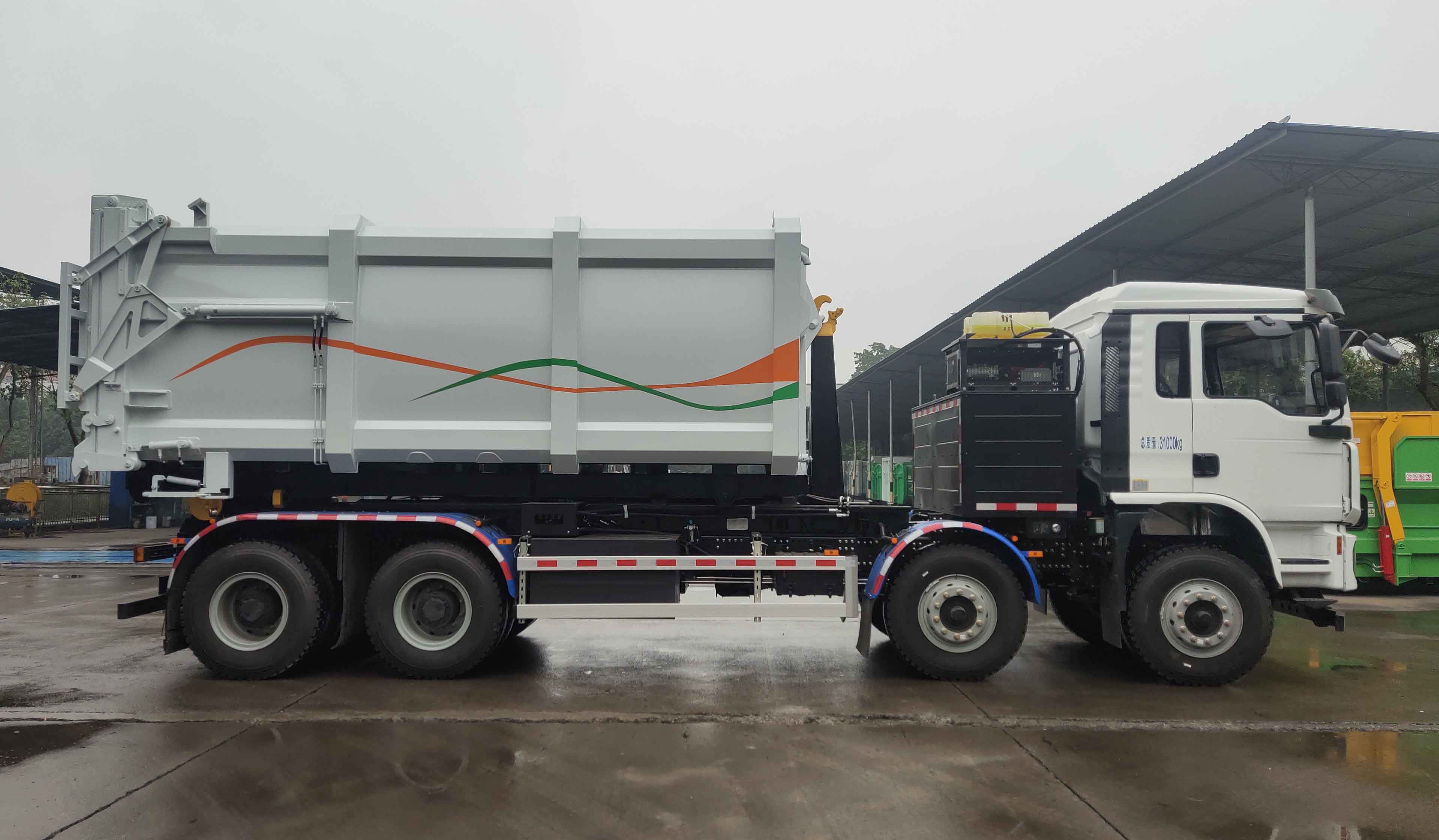 傳旗重科牌CQH5310ZXXSXBEV純電動車廂可卸式垃圾車公告圖片