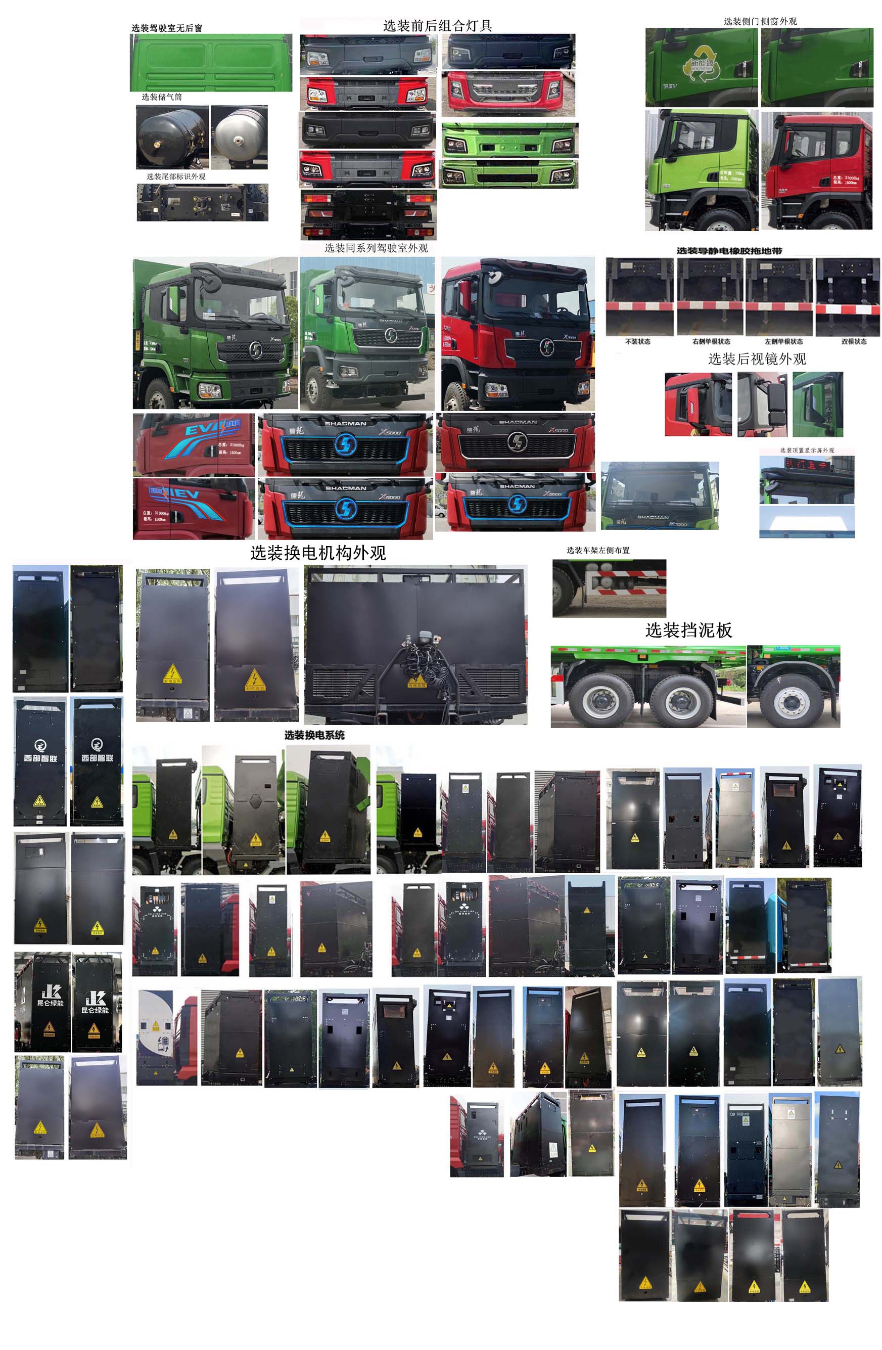 SX3257XF524SEV1 陕汽牌585马力后双桥,后八轮纯电动6.2米换电式纯电动自卸汽车图片