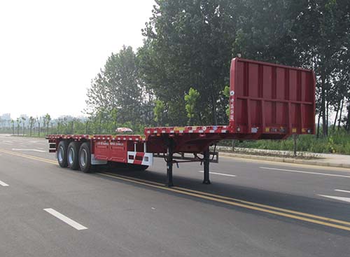 华骏牌13米33.1吨3轴平板运输半挂车(ZCZ9400TPBHJF)