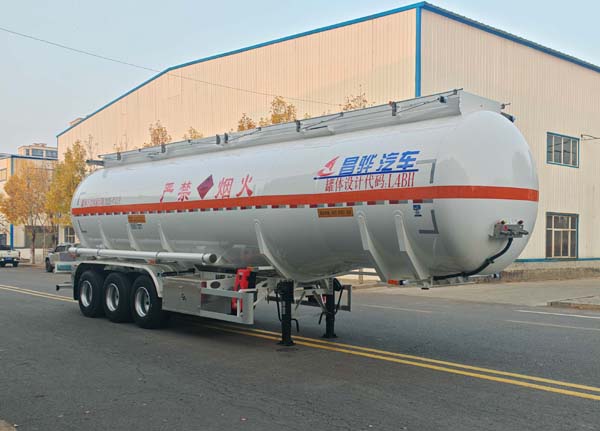 昌骅牌11.9米33.5吨3轴易燃液体罐式运输半挂车(HCH9407GRY44)
