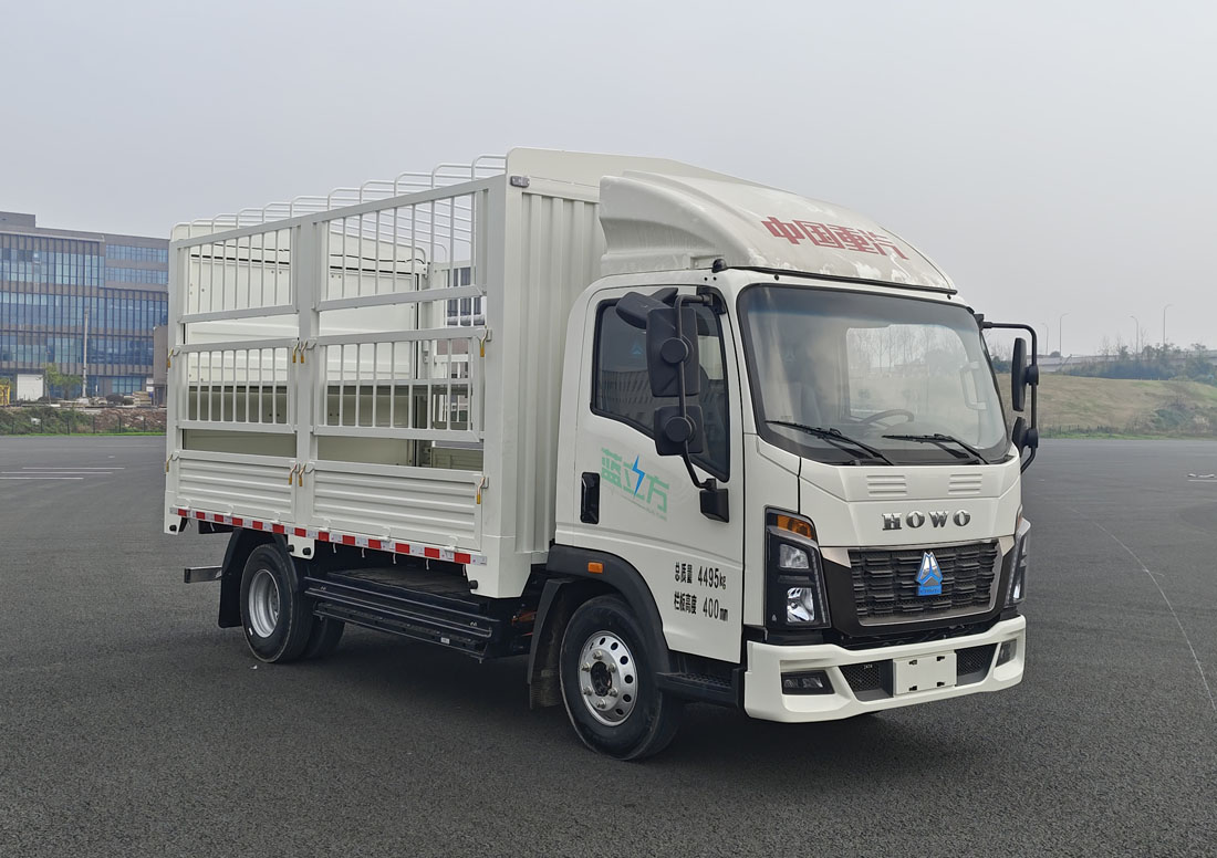 豪沃牌ZZ5047CCYH3414Z146BEVD1纯电动仓栅式运输车