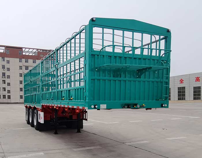 鲁梁金骏牌9.5米34.5吨3轴仓栅式运输半挂车(SJJ9401CCYE)