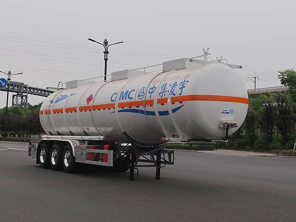 凌宇牌12.5米33.5吨3轴易燃液体罐式运输半挂车(CLY9405GRY42)