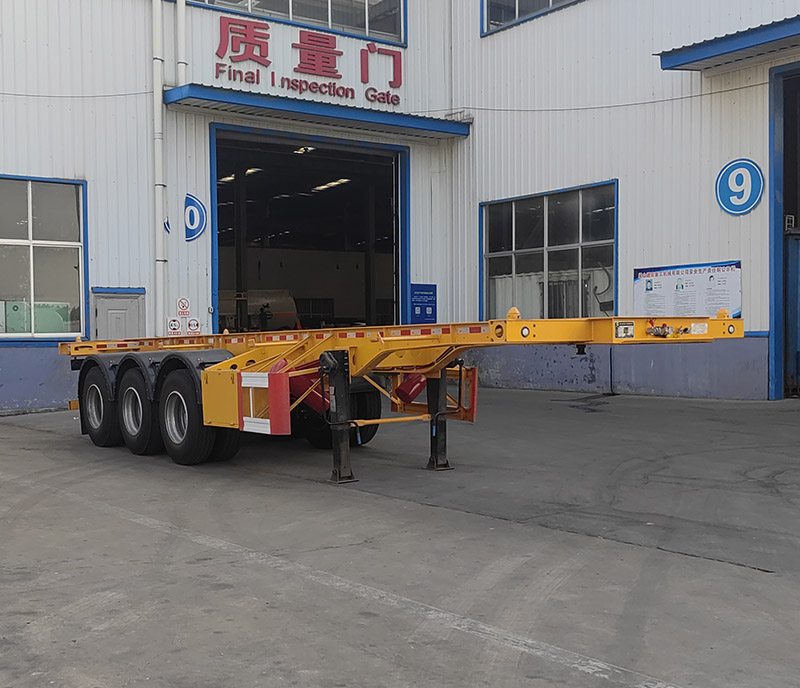 通華牌9.9米35.5吨3轴危险品罐箱骨架运输半挂车(WTY9400TWY30)