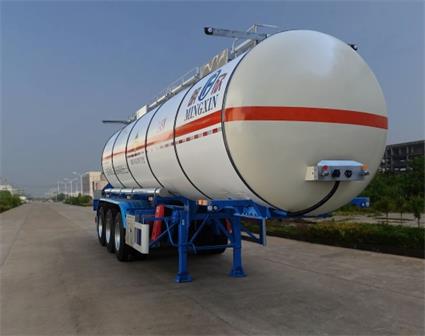 明欣牌10.5米33吨3轴氧化性物品罐式运输半挂车(NMX9400GYW27B)