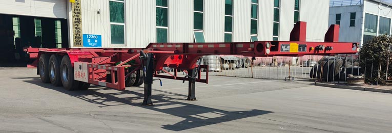 图强牌13米35.3吨3轴危险品罐箱骨架运输半挂车(TQP9402TWY)
