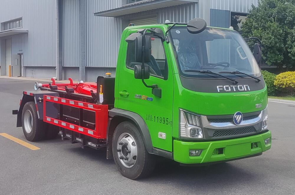 福田牌BJ5122ZXXEV-H1纯电动车厢可卸式垃圾车公告图片