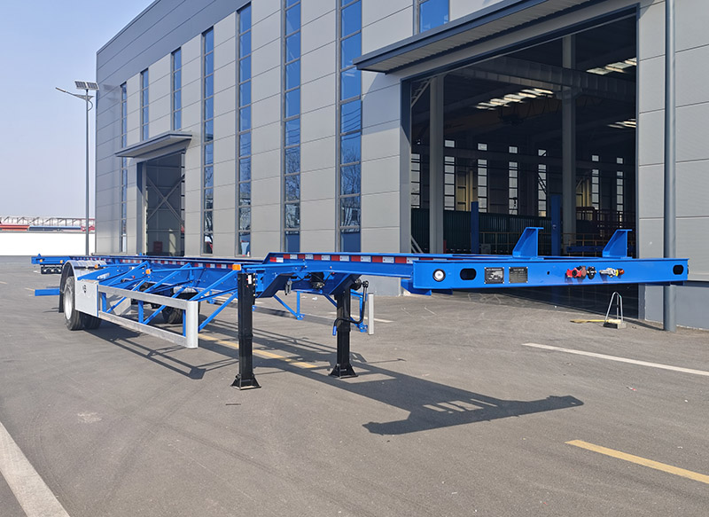 伯昂牌14米15.5吨1轴空载集装箱运输半挂车(HBA9180TJZ)