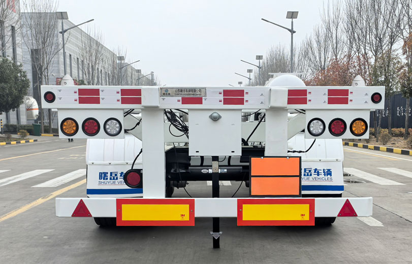 曙岳牌DSY9400TWY40危险品罐箱骨架运输半挂车公告图片