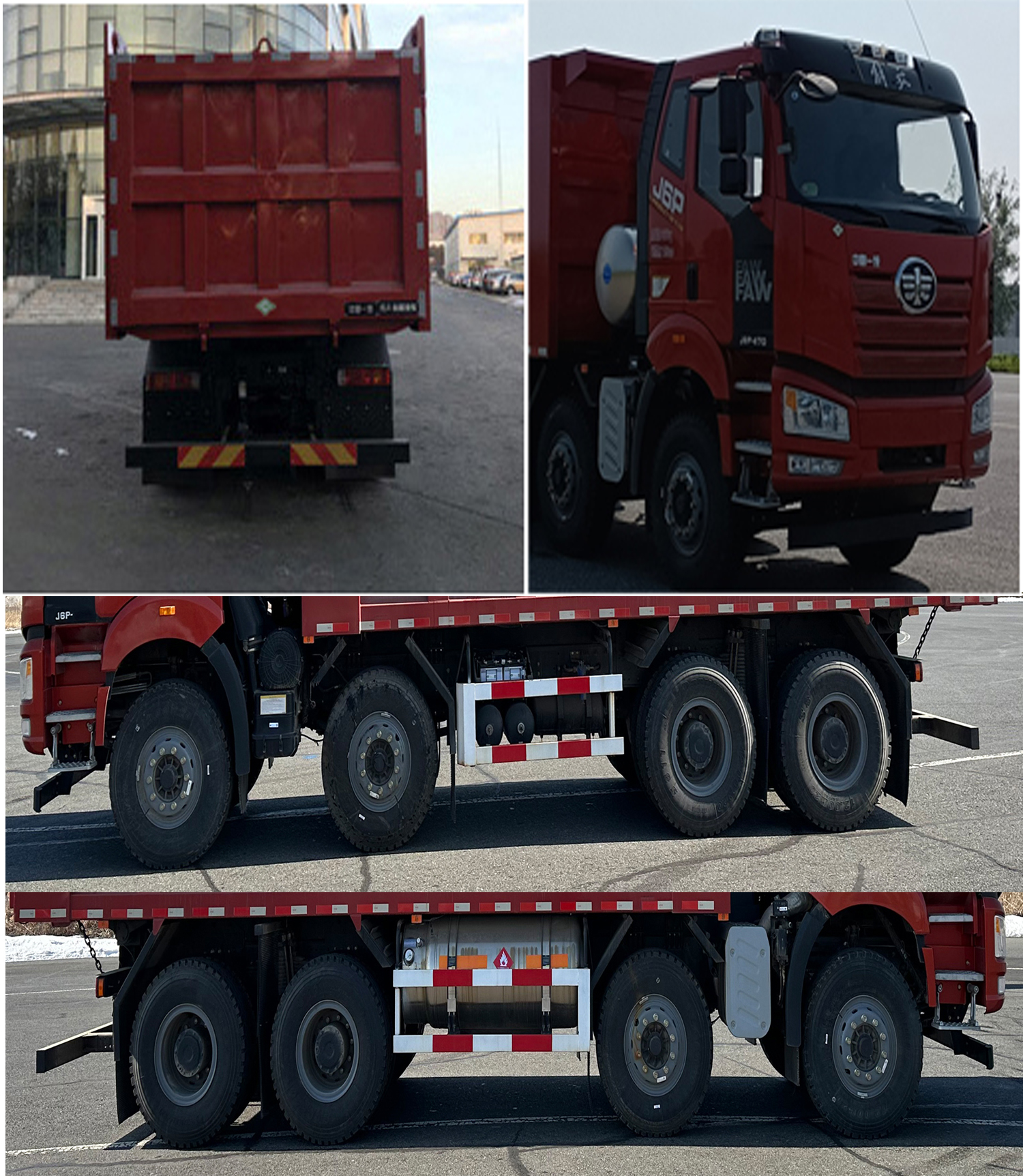 CA3310P66M25L1T4E6 解放牌445马力前四后八LNG7.8米国六平头天然气自卸汽车图片