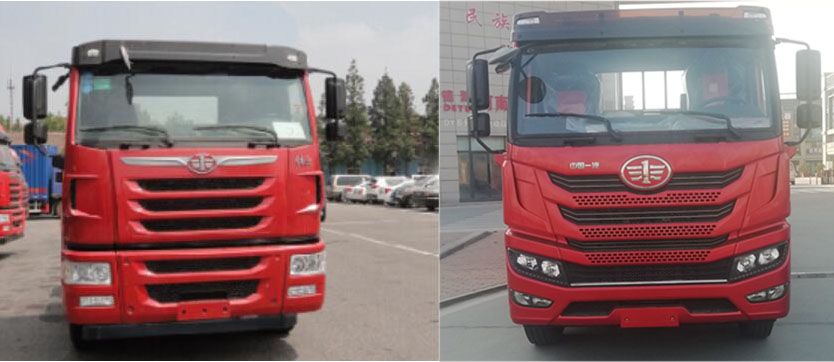 CA1250P1K2L5T3E6A80 解放牌292马力前四后四(小三轴)柴油8.8米国六平头柴油载货汽车图片
