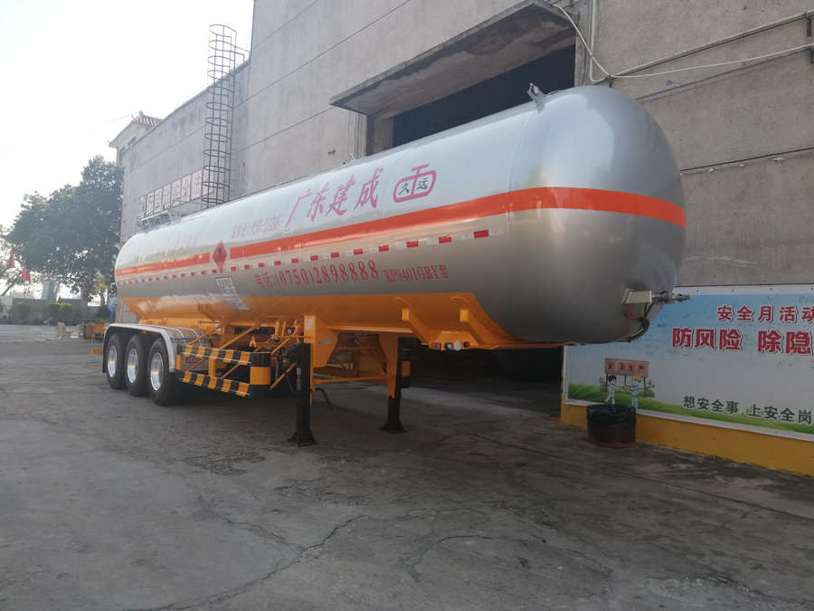 久远牌12.5米30.2吨3轴易燃液体罐式运输半挂车(KP9401GRY)