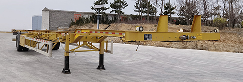 中顺广信牌14米15.3吨1轴空载集装箱运输半挂车(HGX9180TJZ)