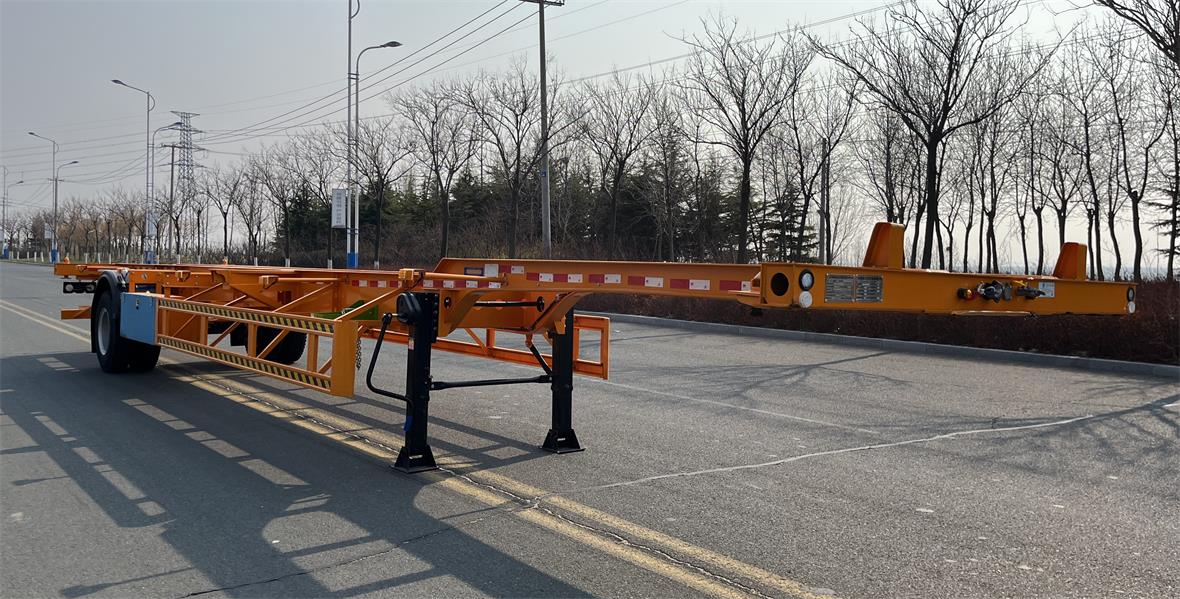 盛郓牌14米15.1吨1轴空载集装箱运输半挂车(SRD9180TJZE45)