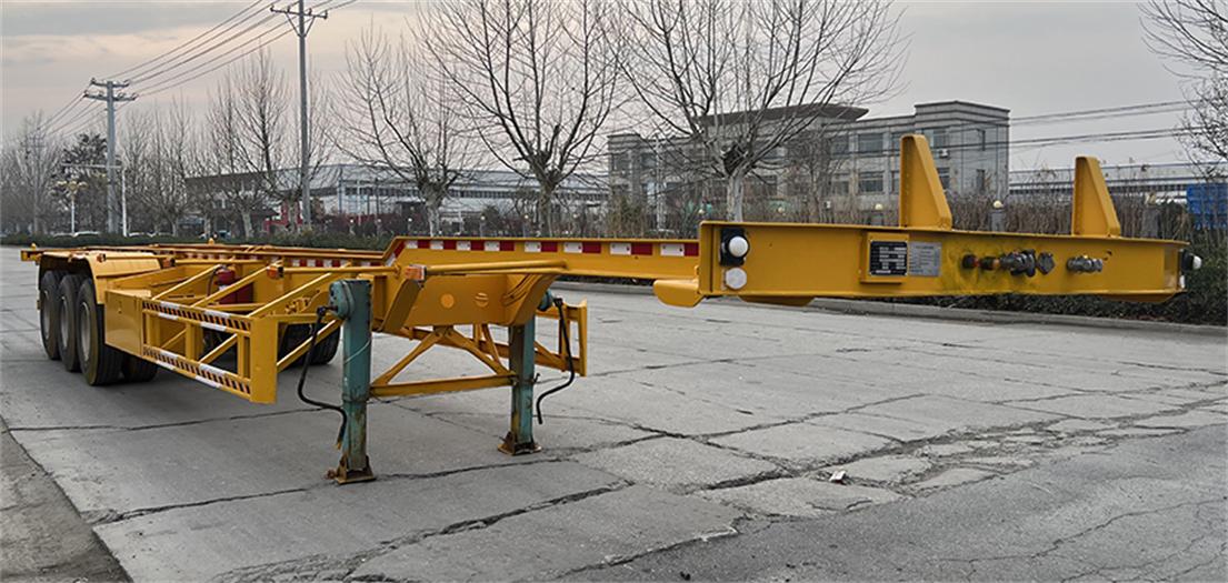 鲁玺牌14米34.9吨3轴危险品罐箱骨架运输半挂车(LXP9403TWYE)