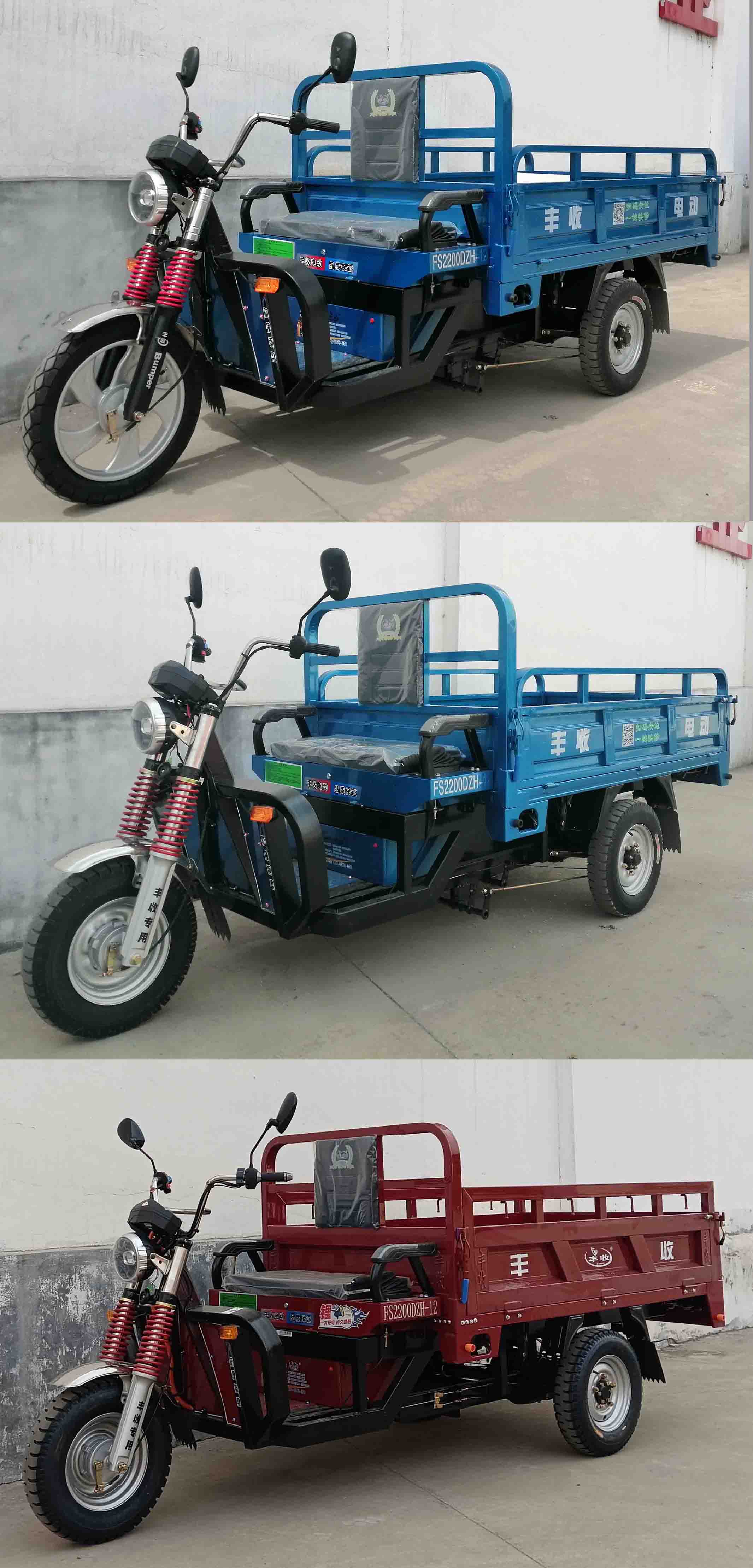 FS2200DZH-12 丰收牌纯电动前鼓式后鼓式电动正三轮摩托车图片