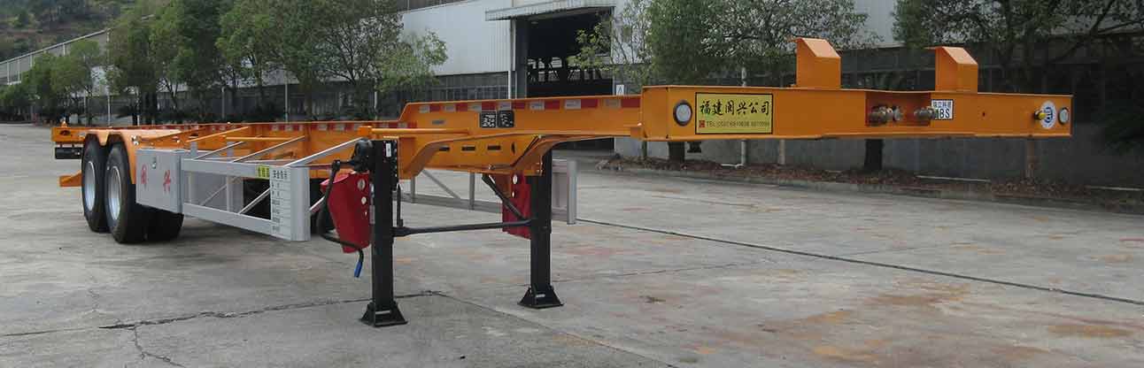 闽兴牌13米31.2吨2轴危险品罐箱骨架运输半挂车(FM9351TWY)