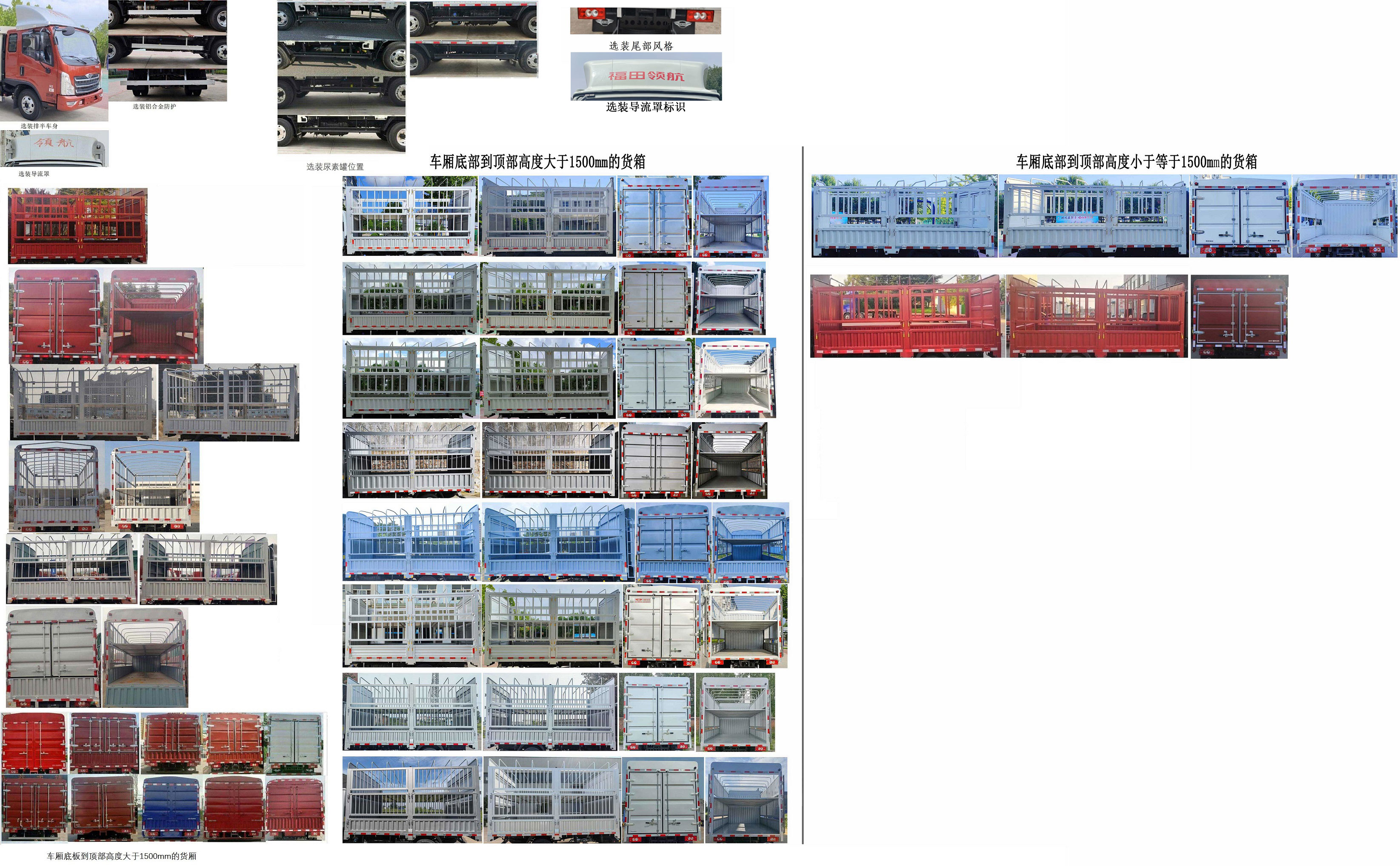 福田牌BJ5046CCY9JBA-56倉柵式運輸車公告圖片