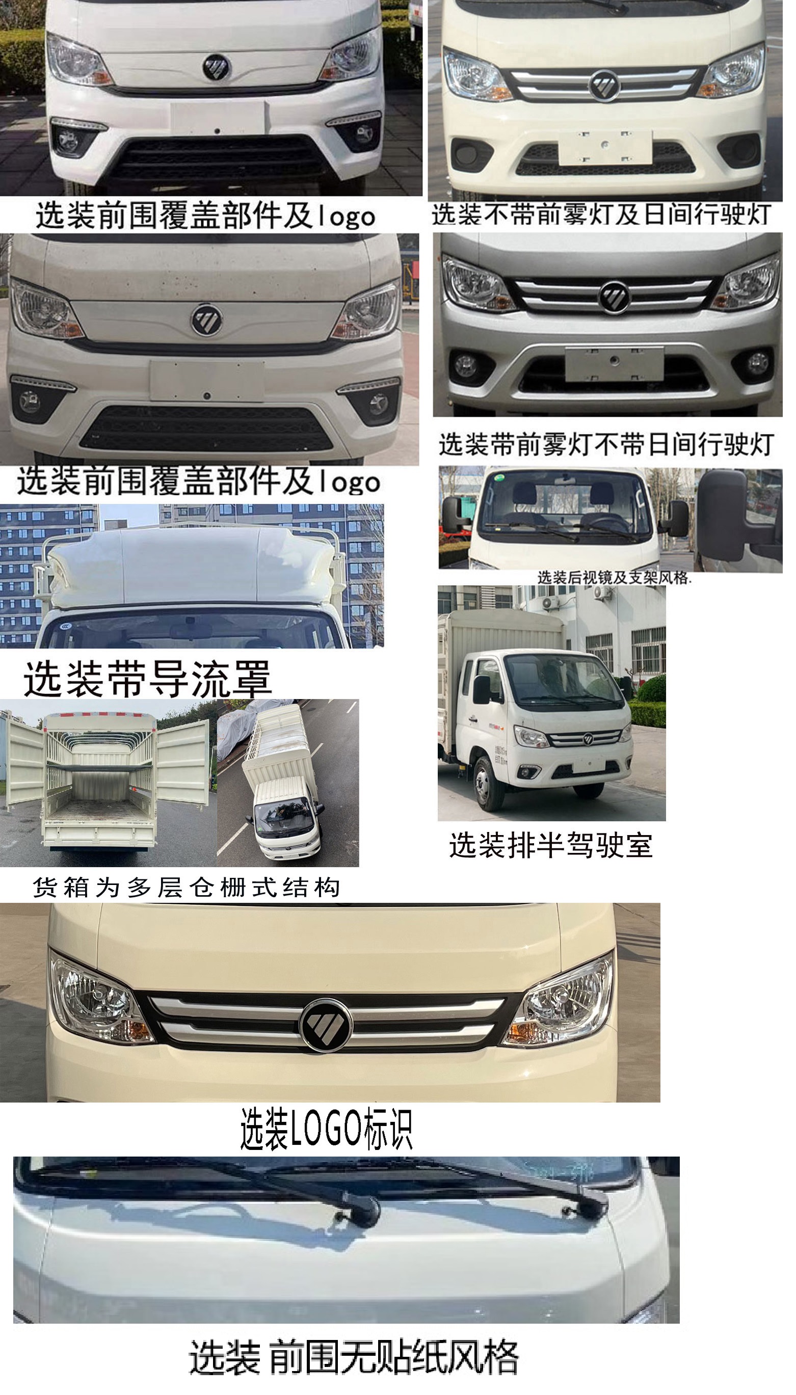 福田牌BJ5045CCY9PBA-55倉柵式運輸車公告圖片