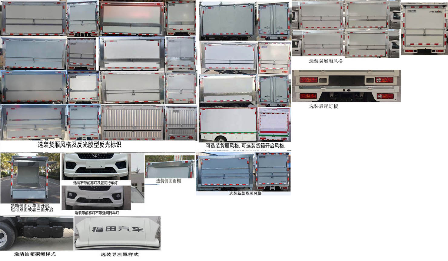 福田牌BJ5030XYK4AV8-40翼開(kāi)啟廂式車(chē)公告圖片