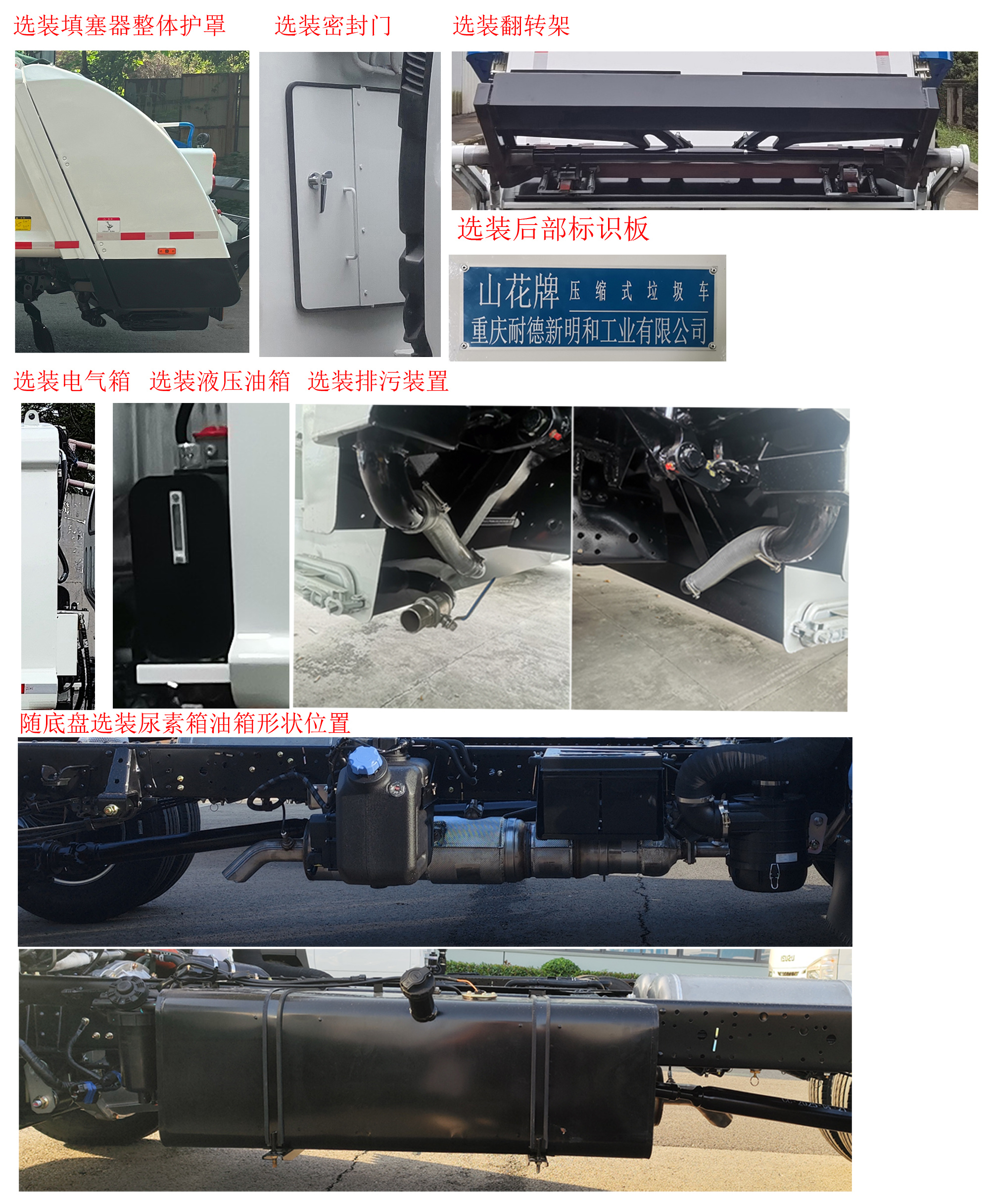 山花牌JHA5082ZYSQLA6壓縮式垃圾車(chē)公告圖片