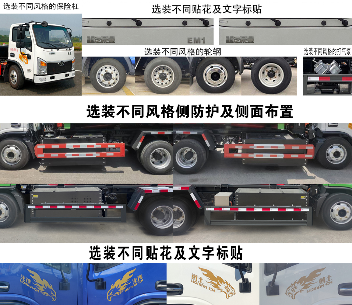 豪曼牌ZZ5128ZXXK17ZBEV0純電動(dòng)車廂可卸式垃圾車公告圖片