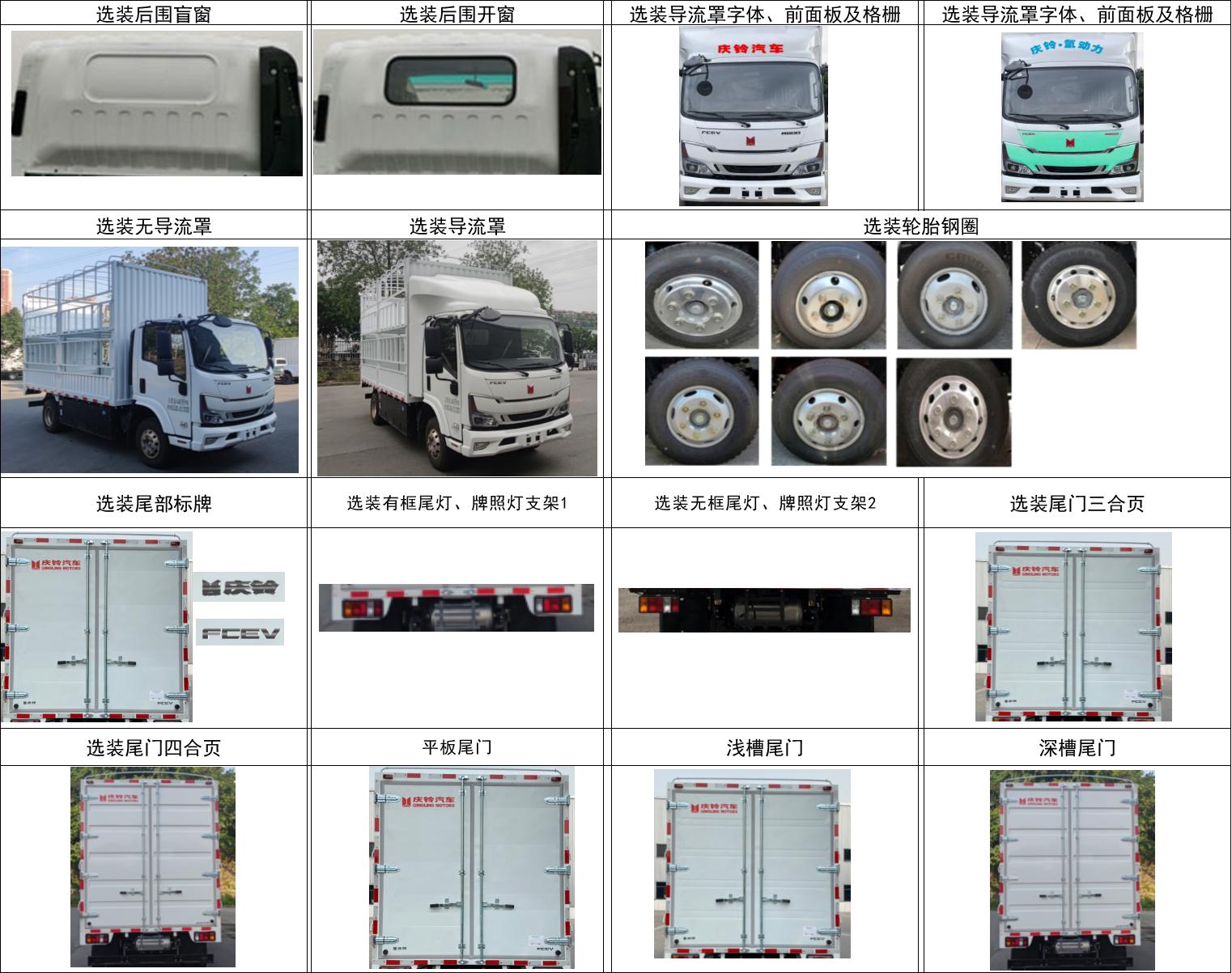 慶鈴牌(繁體)牌QL5040CCYFCEVBNHA燃料電池倉柵式運輸車公告圖片