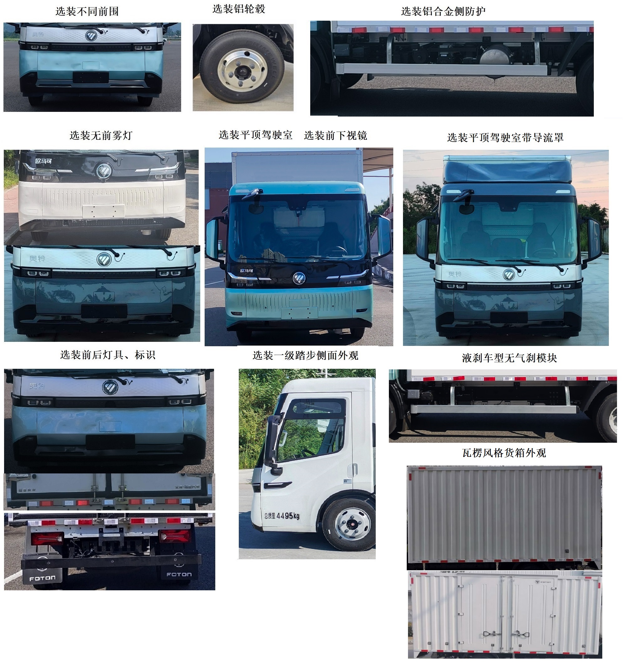 福田牌BJ5049XXYEVB純電動廂式貨車公告圖片