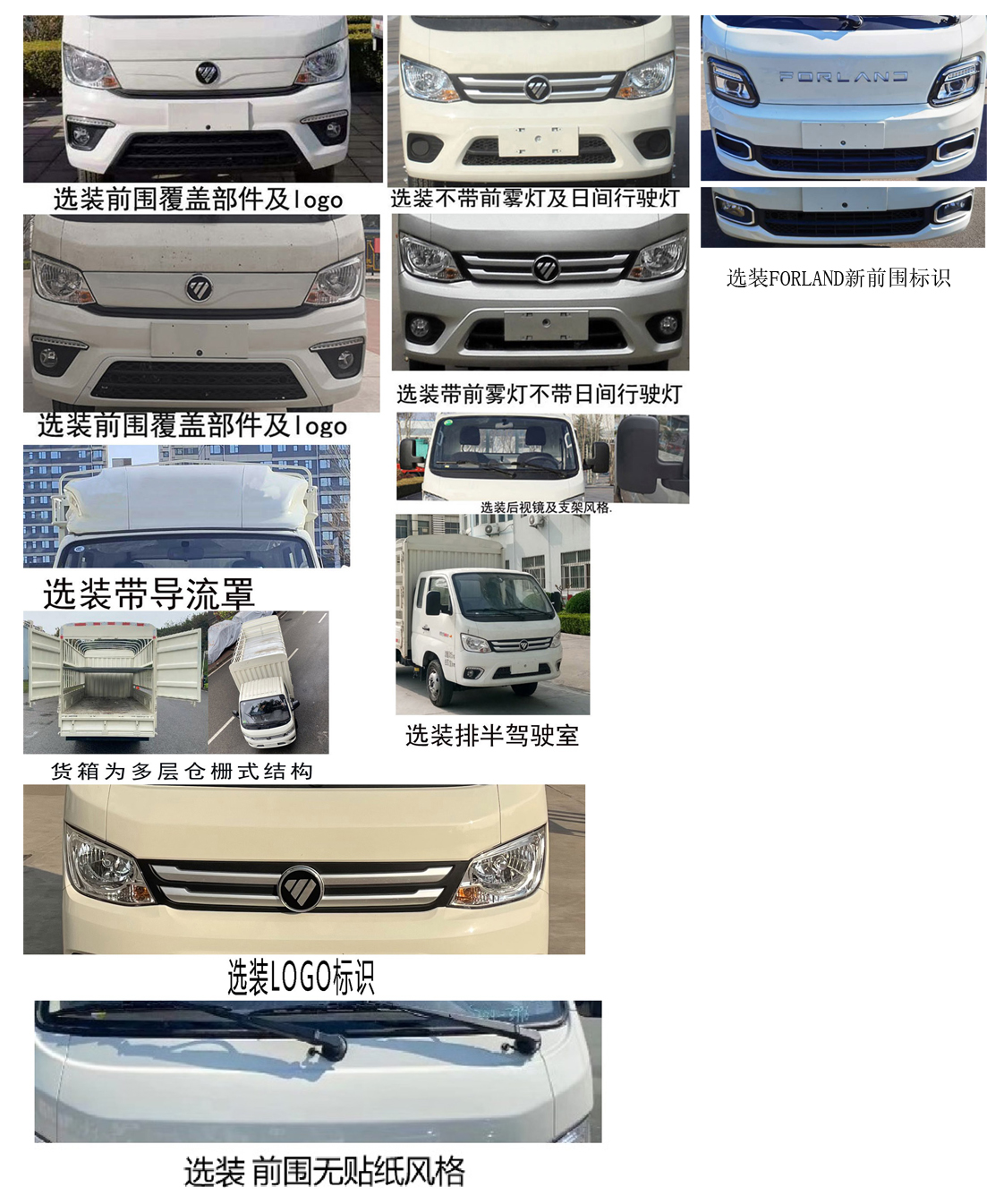 福田牌BJ5045CCY9PBA-55倉柵式運輸車公告圖片