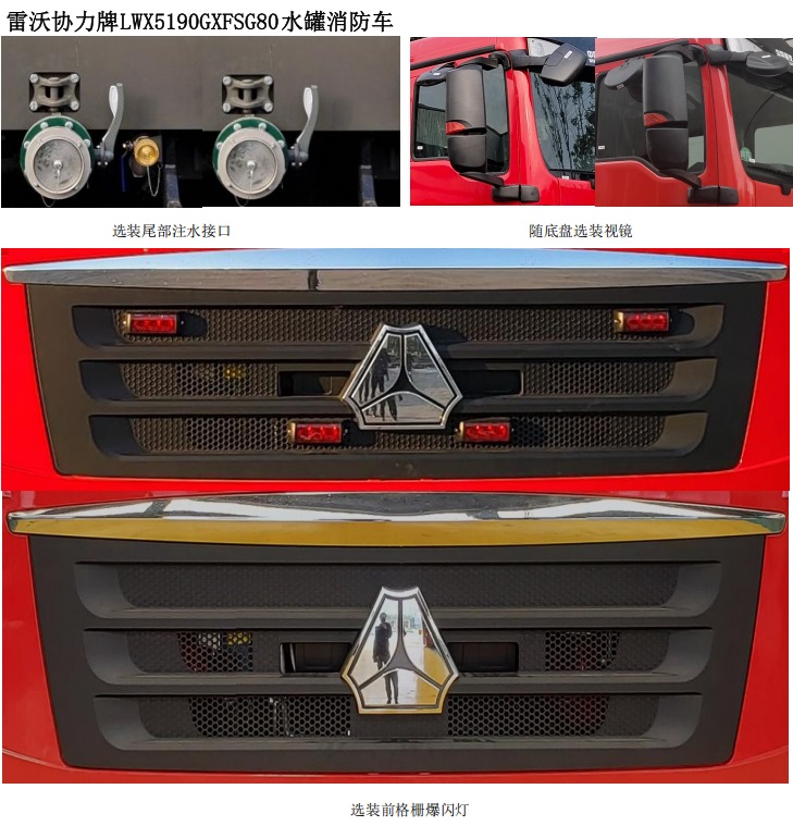 雷沃協(xié)力牌LWX5190GXFSG80水罐消防車公告圖片