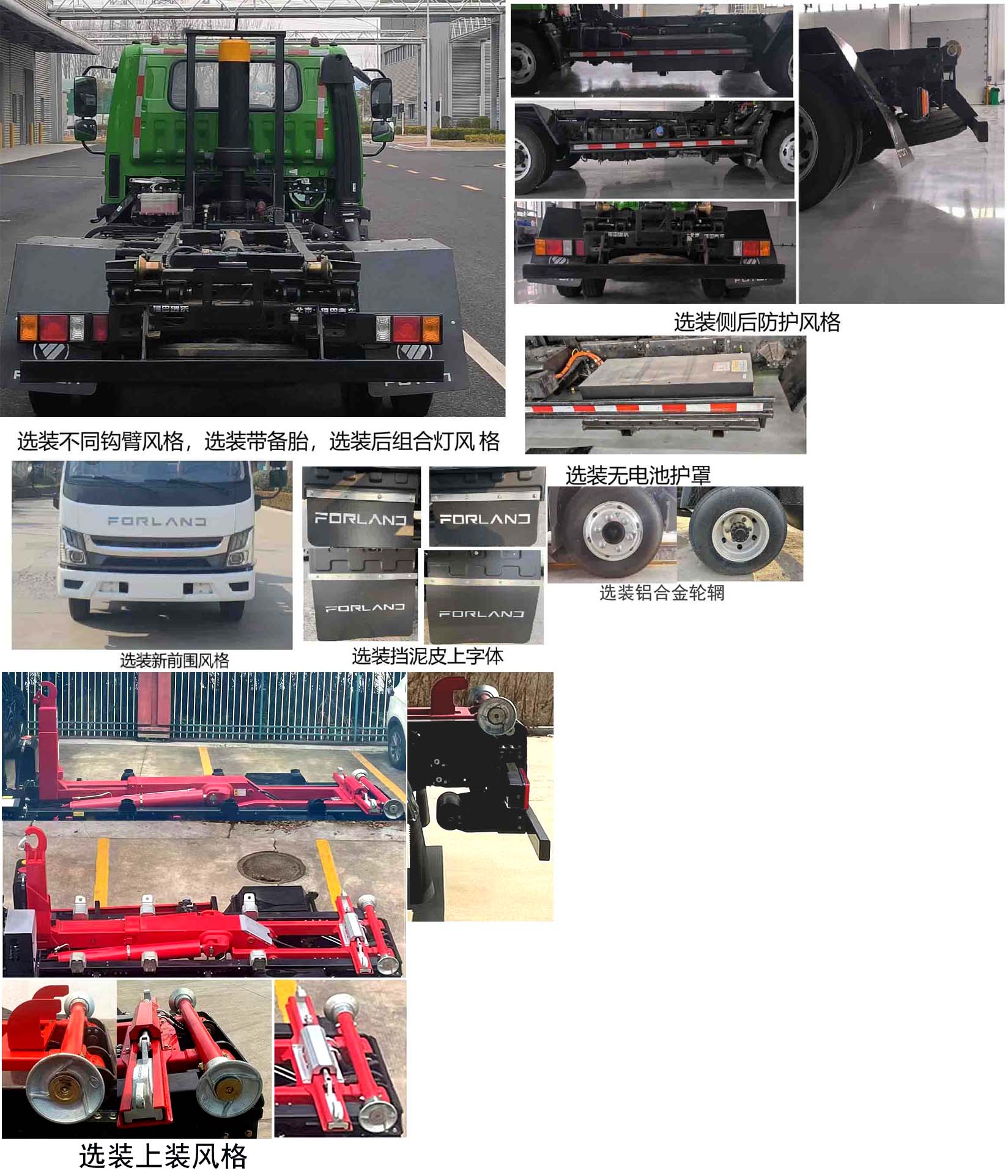 福田牌BJ5045ZXXPHEV51插電式混合動力車廂可卸式垃圾車公告圖片