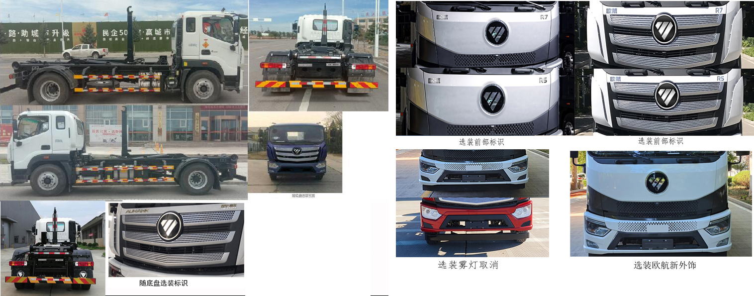 福田牌BJ5184ZXXE6-H1车厢可卸式垃圾车公告图片