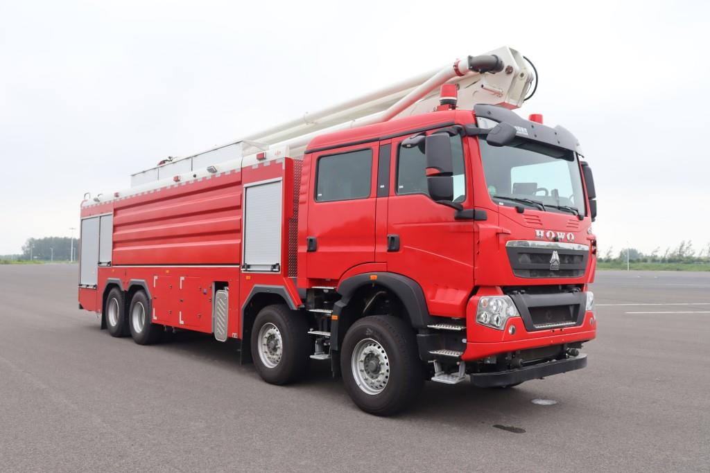金猴牌SXT5437JXFJP20舉高噴射消防車(chē)公告圖片