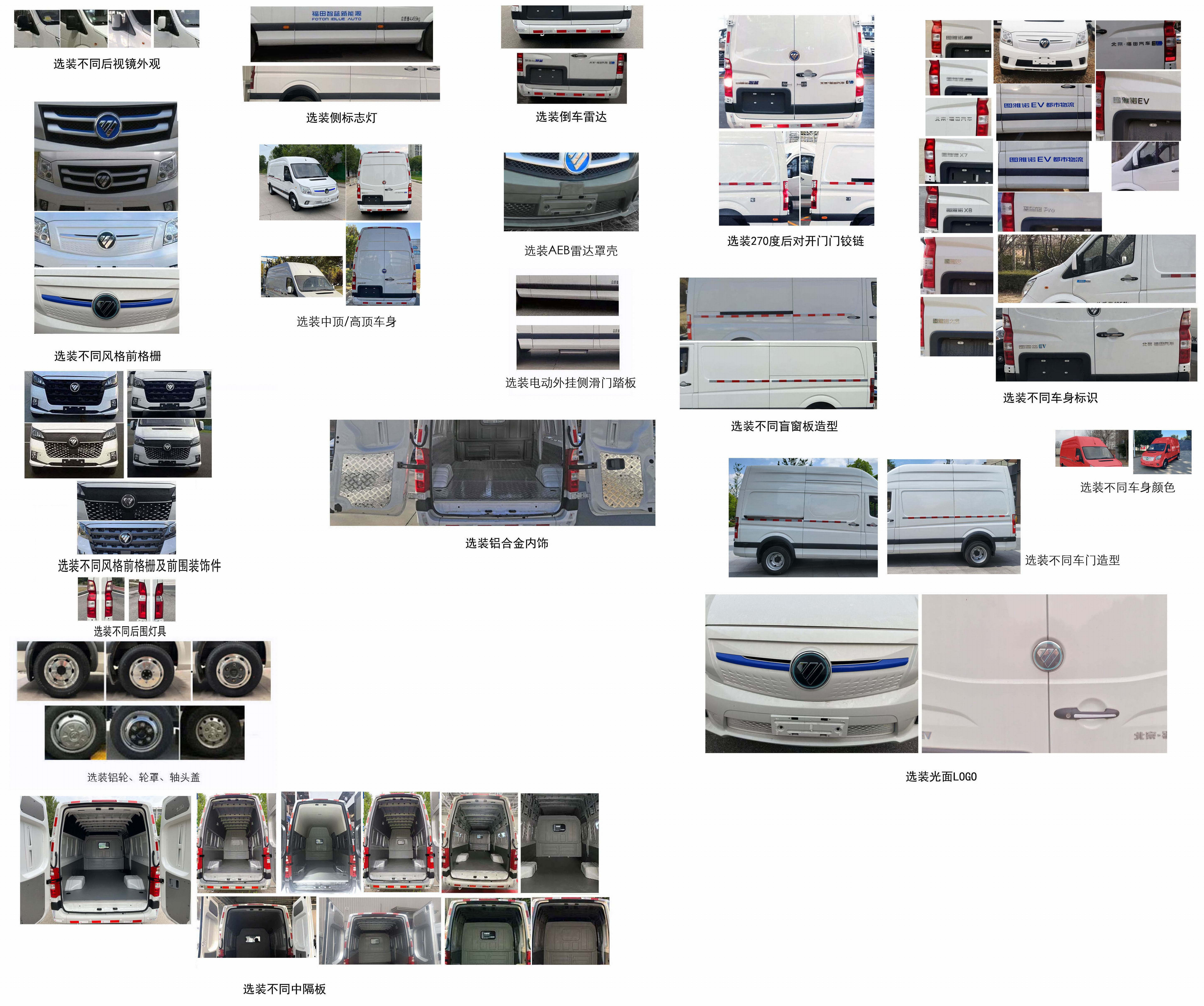 福田牌BJ5048XXYEVJ純電動(dòng)廂式運(yùn)輸車公告圖片