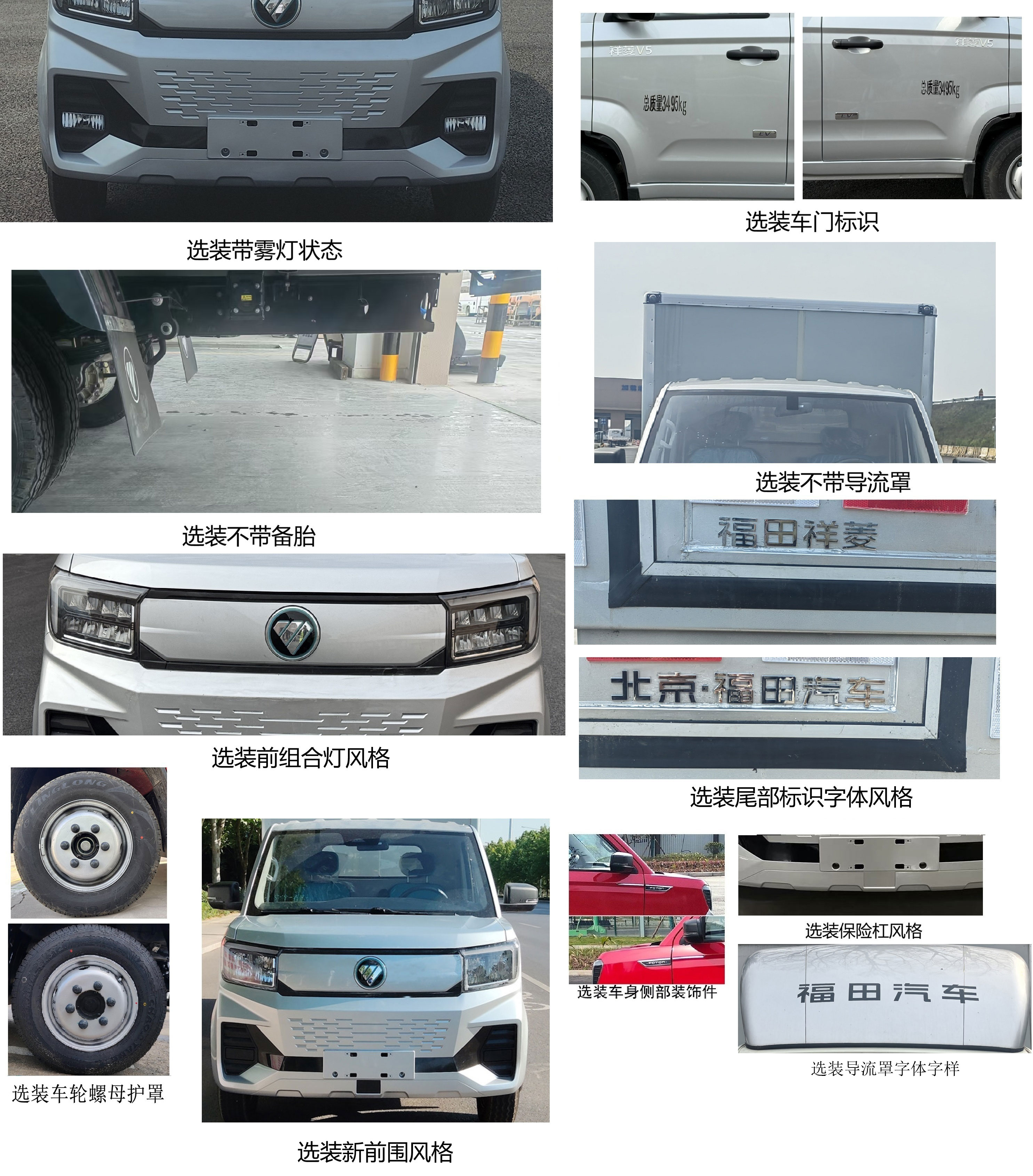 福田牌BJ5030XXYEV83純電動(dòng)廂式貨車公告圖片