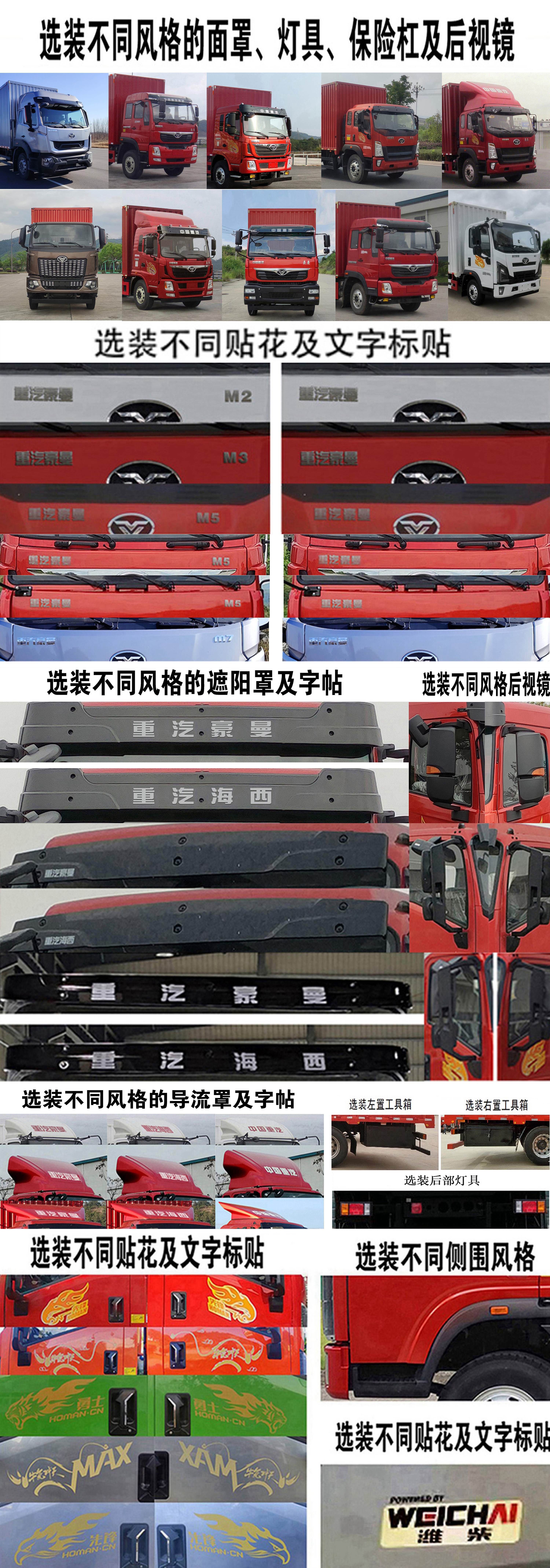 豪曼牌ZZ5188XXYG10FB0厢式运输车公告图片