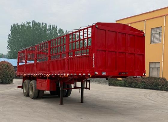 济世鑫牌30.7吨10米2轴仓栅式运输半挂车(lyy9350ccy)