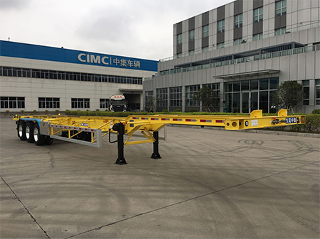 中集牌346吨14米3轴集装箱运输半挂车zjv9390tjzdg