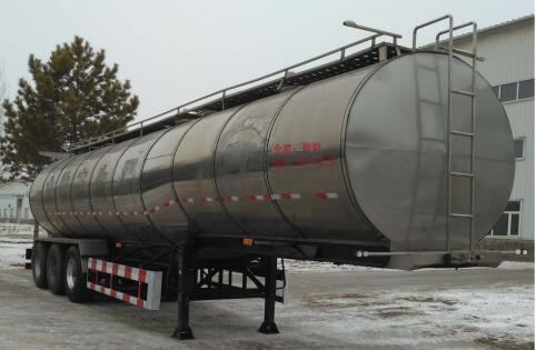 一工牌11.2米32吨3轴鲜奶运输半挂车(HWK9400GNY)